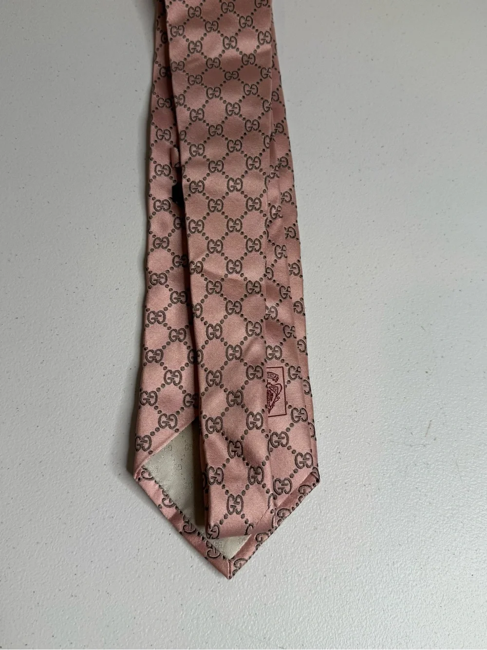 Gucci GG 100% Silk Pink Tie